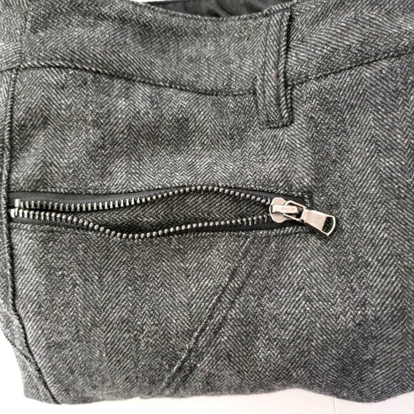 Kenar Womens Moto Style Dress Pants Zip Legs Sz 10 Zip Pockets Lined Grey Tweed - Picture 6 of 16